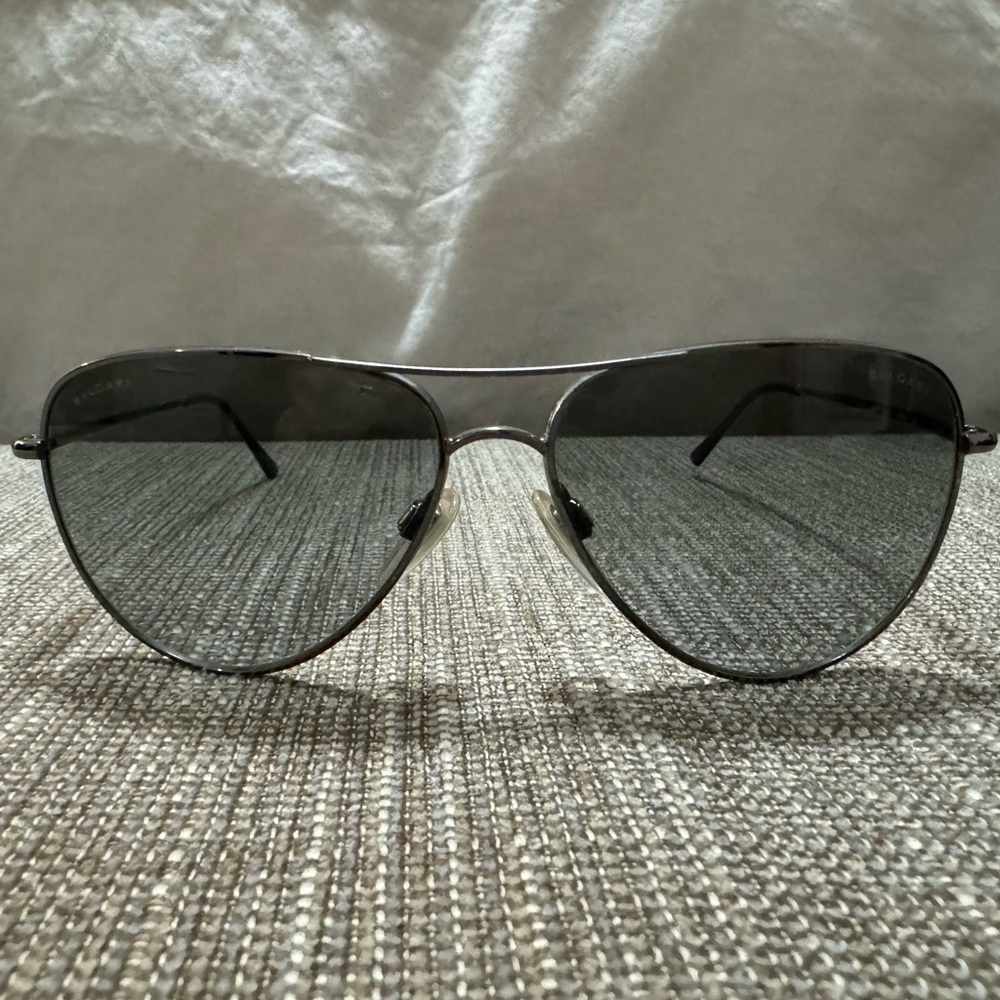 Bvlgari 547 103/11 Aviator Sunglasses Gunmetal light Silver & Black-ITALY-unisex